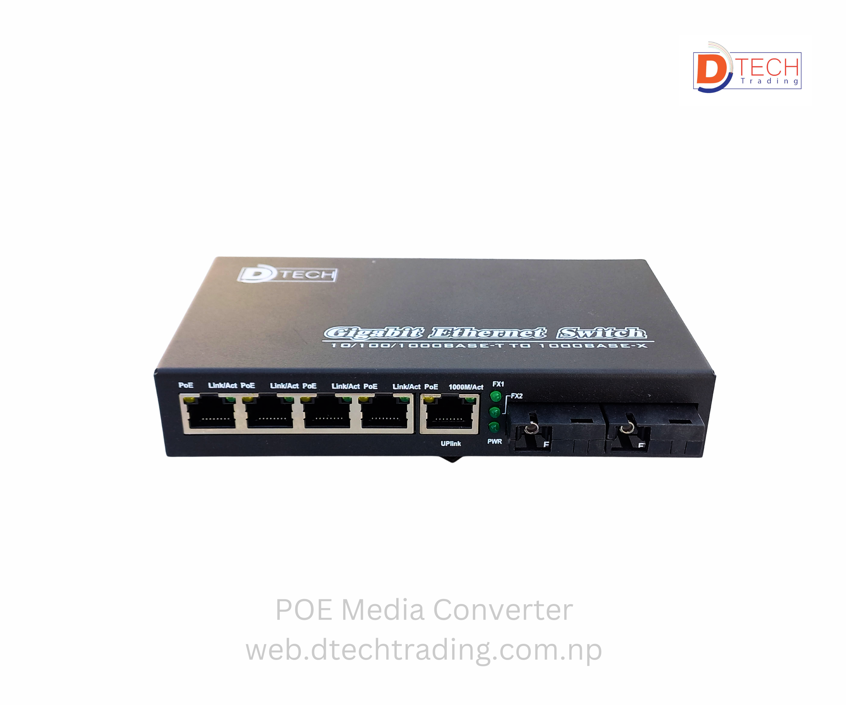 POE Media Converter 1G-2SC-4RJ45 1X9